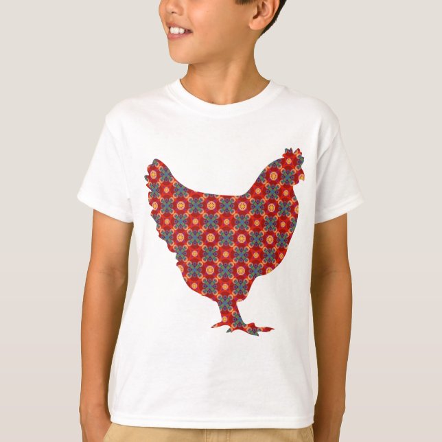 Flippiges modernes Huhn T-Shirt (Vorderseite)
