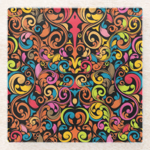 Flippiges Muster Glasuntersetzer