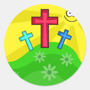 Flippiges Ostern Runder Aufkleber