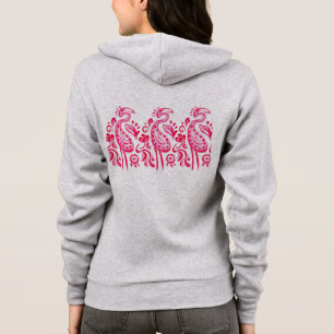 Flippiges rosa Flamingo-Muster Paisleys Hoodie