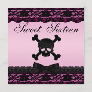 Flippiges Schädel-Schwarzes Einladung