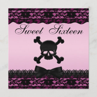 Flippiges Schädel-Schwarzes Einladung