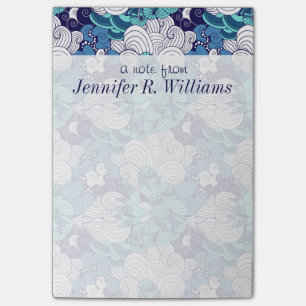 Flippiges Seashell-Muster   addieren Ihren Namen Post-it Klebezettel