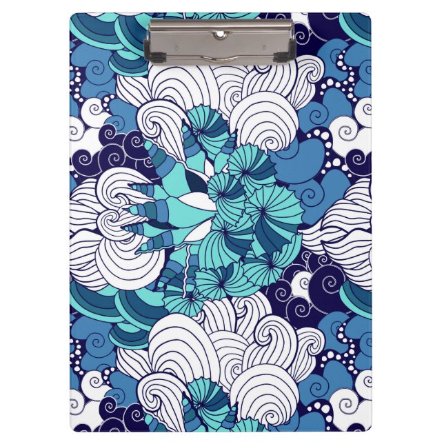 Flippiges Seashell-Muster Klemmbrett (Vorderseite)