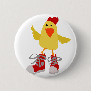 Flippiges Tanzen-Gelb-Huhn Button