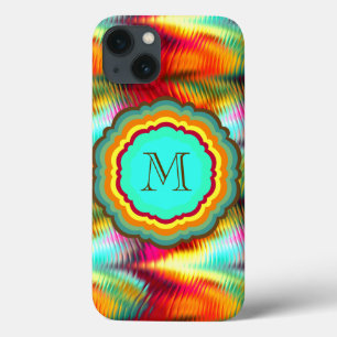 Flippiges, vibrierendes Regenbogen-Monogramm Case-Mate iPhone Hülle