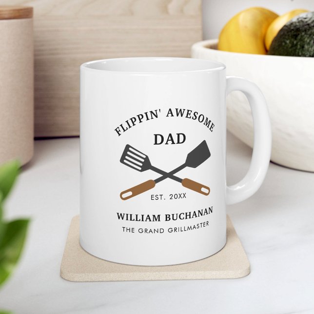 Flippin Phantastisch Vater GRILLEN Koch Personalis Kaffeetasse (Flippin Awesome Dad BBQ Chef Personalized Coffee Mug)
