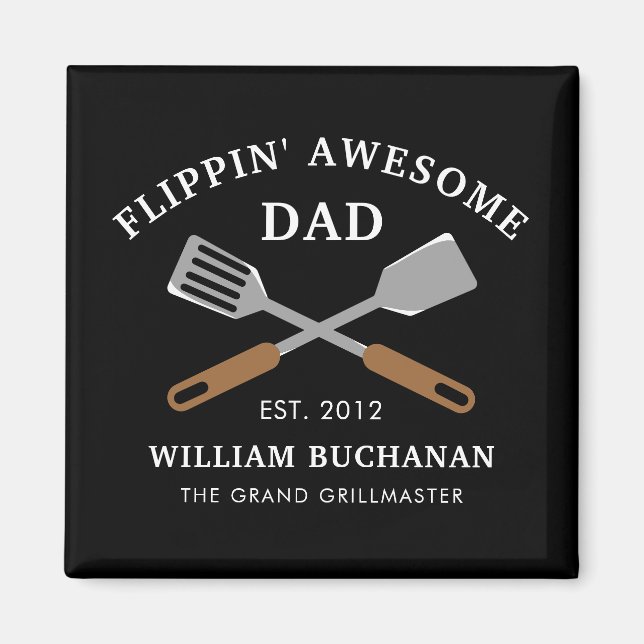 Flippin Phantastisch Vater GRILLEN Vater Personali Magnet (Vorne)