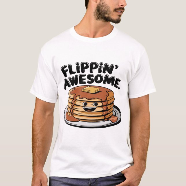 Flippins Phantastisches Pancake Stack Funny Breakf T-Shirt (Vorderseite)