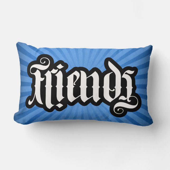 FlipScript Ambigram Lumbar Pillow Lendenkissen (Vorderseite)