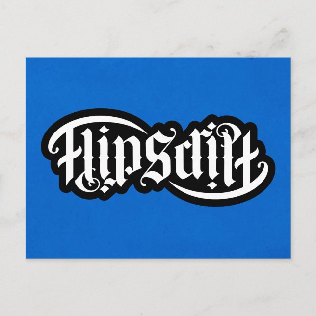 FlipScript-Ambigram-Notecard Postkarte (Vorderseite)