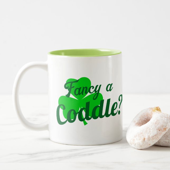 Flirt Extravagant ein kuscheliges Cuddle Funny Iri Zweifarbige Tasse (Mit Donut)