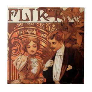 Flirt-Fliese Alphonse Mucha Fliese
