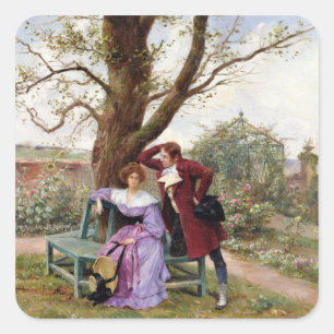 Flirt Quadratischer Aufkleber