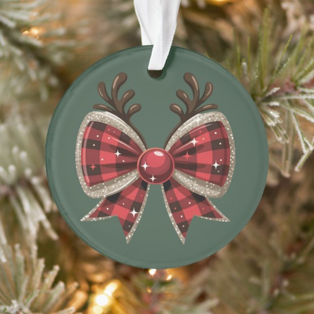 Flirtatiouscher Weihnachtsbogen Glitter Mädchenhaf Ornament (Baum)