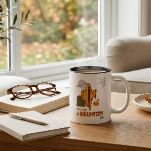 Flirten Skeleton Funny Pumpkin Hintern Halloween Zweifarbige Tasse