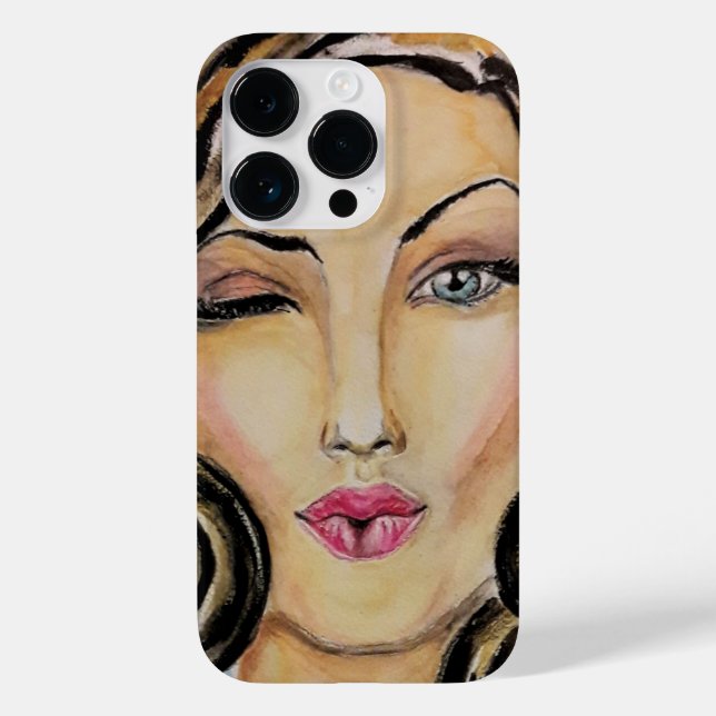 Flirting Woman Funny iPhone Case (Rückseite)