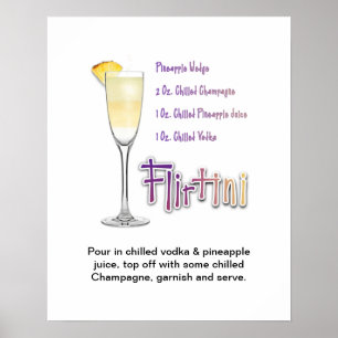 Flirtini Cocktail Rezept Art 16 "x20" Poster