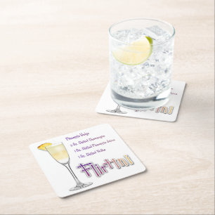 Flirtini Pineapa Mimosa Ein perfektes Wochenende i Rechteckiger Pappuntersetzer