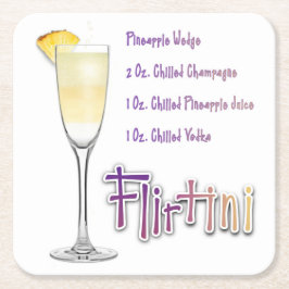 Flirtini Pineapa Mimosa Ein perfektes Wochenende i Rechteckiger Pappuntersetzer