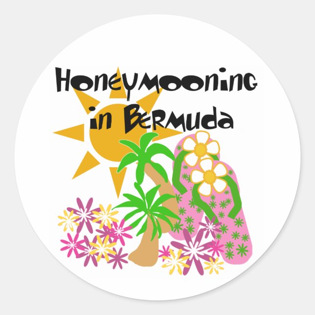Flitterwochen auf Bermuda Runder Aufkleber (Vorderseite)