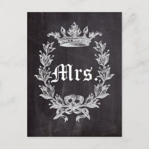 Flitterwochen Brautchalkboard Zukunft Frau. Postkarte