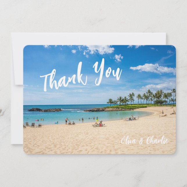 Flitterwochen Danke, Postcard 12x18, Oahu Ko Olina Einladung (Vorderseite)