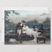 Flitterwochen (Ehemann und Ehefrau auf einer Bank)