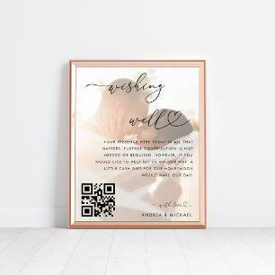 Flitterwochen Fairmond QR Code Wedding Sign Poster