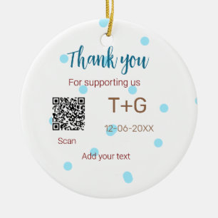 Flitterwochen Fonds Add Q R Code Paarname Hochzeit Keramik Ornament