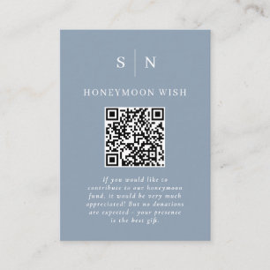 Flitterwochen Fonds Dusty Blue QR-Code-Geschenkl Begleitkarte