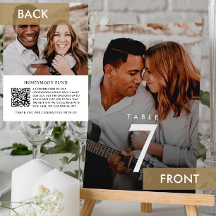 Flitterwochen Fonds Hochzeit Tischnummer QR Code M