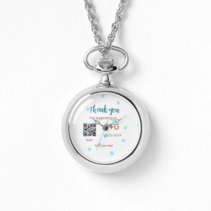 Flitterwochen-Fonds QR-Code Paarname Hochzeit Armbanduhr