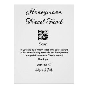Flitterwochen-Fonds QR-Code scannen Namen hinzufüg Poster
