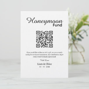 Flitterwochen Fonds QR-Code Schild, Hochzeit Flitt Einladung