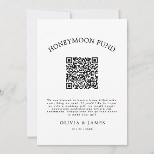 Flitterwochen-Fonds QR-Code-Schild, Hochzeits-Flit Einladung
