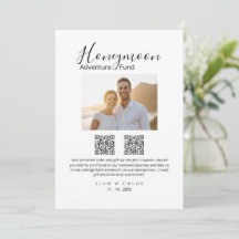 Flitterwochen-Fonds QR-Code-Schild, Hochzeitsgesch