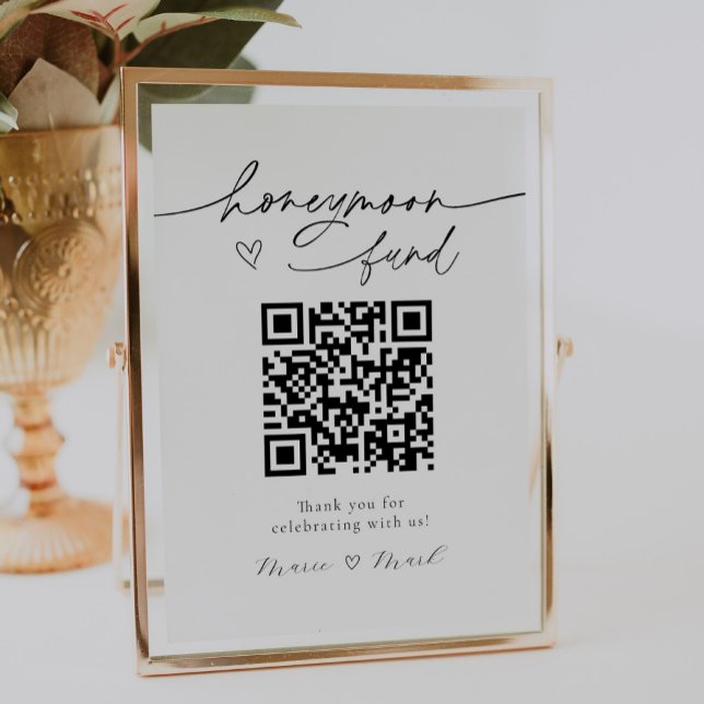 Flitterwochen-Fonds QR-Code-Schild Poster (Von Creator hochgeladen)