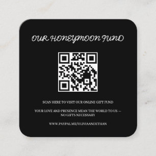 Flitterwochen-Fonds QR-Foto-Hochzeitsdesign Begleitkarte