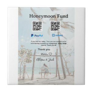 Flitterwochen-Fonds Venmo PayPal-Spende Q R Paar Fliese