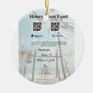 Flitterwochen-Fonds Venmo PayPal-Spende Q R Paar Keramik Ornament