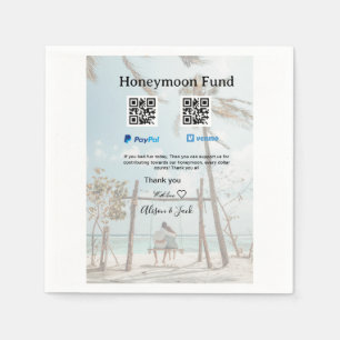 Flitterwochen Fonds Venmo PayPal-Spende Q R Paar Serviette