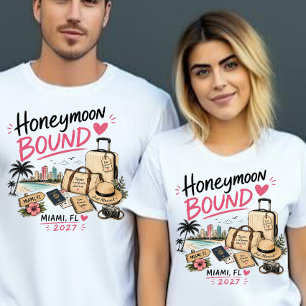 Flitterwochen gebunden Miami FL 2027 T-Shirt