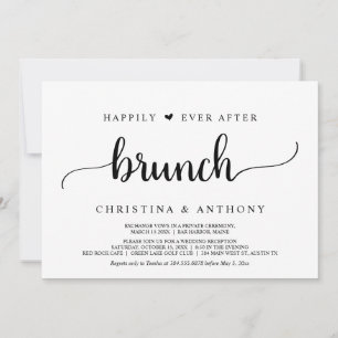 Flitterwochen, Happy End Brunch, Rustikal Einladung
