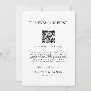 Flitterwochen-Hochzeitsgeschenk QR-Code-Schild,  Einladung