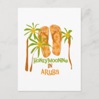 Flitterwochen in Aruba Postkarte