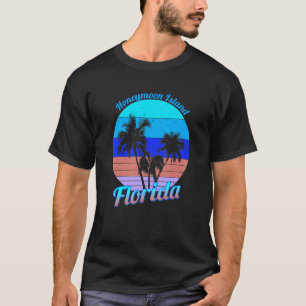 Flitterwochen-Insel Florida Retro-Tropische Palmen T-Shirt
