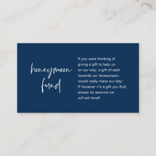 Flitterwochen, Modern Script, Navy Blue Begleitkarte