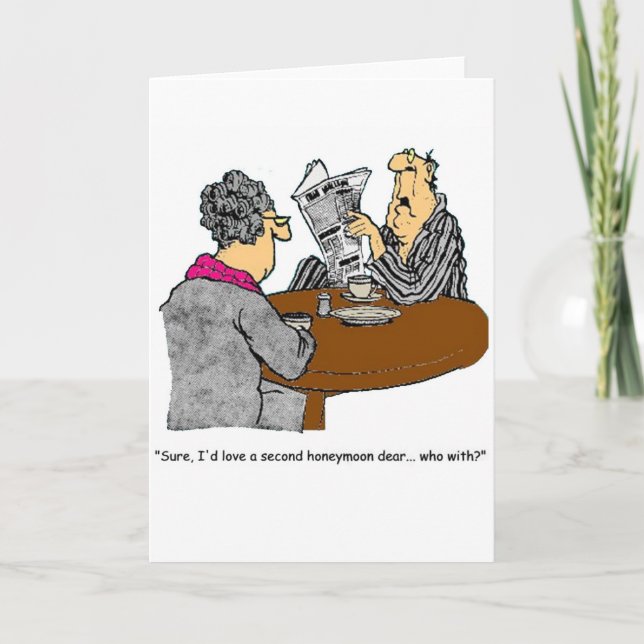 Flitterwochen-Spaß Dankeskarte (Vorderseite)