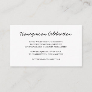Flitterwochen-Wunsch-QR-Code-Hochzeitskarte Begleitkarte